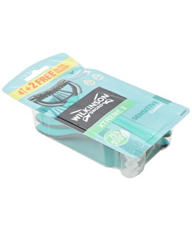 Wilkinson Sword Xtreme 3 Sensitive Disposable Razors Pack of 6 green black 1 count (Pack of 6)