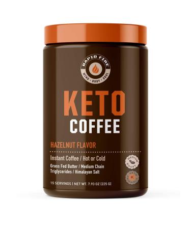 RAPIDFIRE Ketogenic Coffee Hazelnut Flavor 7.93 oz (225 g)
