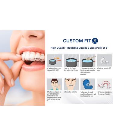 Dental Night Guard for Teeth Clenching & Grinding - 6 Moldable Guards for TMJ & Bruxism Relief with Travel Case - 2 Sizes Included - Buy Online on GoSupps.com