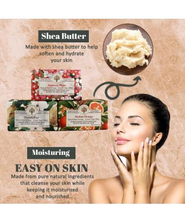 Wavertree & London Trio Gift Box - 3 Natural Soap Bars (7oz) - Japanese Plum French Pear Sicilian Orange - Moisturizing Triple Milled Soap for All Skin Types - Buy Online on GoSupps.com