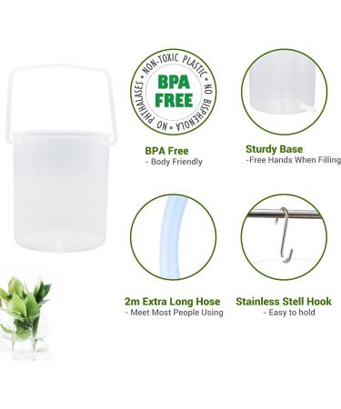 Topquafocus 2L Klistier Bucket Set | Leak-Proof Plastic Enema Irrigator for Intestinal Cleansing | 6-Piece Shower Head Included - International Shipping Available - Buy Online on GoSupps.com