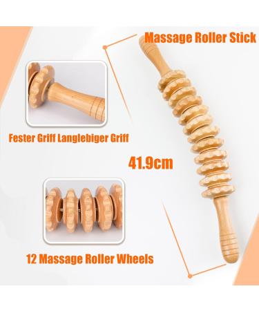 Beeryfun Maderotherapy Set - 2-Piece Wood Massage Device & Roller for Cellulite Relief - Natural Pain Relief for Neck Legs and Back - Buy Online on GoSupps.com