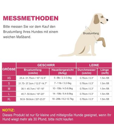 Haapaw Adjustable Dog Harness & Leash Set - No Pull Reflective Padded Vest for Extra Small/Simple Medium Dogs - Pink XS (25.4-31.75 cm 2.3-3.6 kg) - Buy Online on GoSupps.com