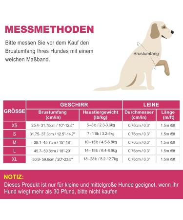 Haapaw Adjustable No Pull Dog Harness & Leash Set - Reflective Padded Vest for XS/SM Dogs Pink XL (Breast 50.8-59.6 cm Weight 8.2-12.7 kg) - Buy Online on GoSupps.com