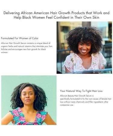 Allurium Hair Growth Serum for Black Women - African Formula with Natural Ingredients for Longer, Thicker Hair - 2 Bottles - Buy Online on GoSupps.com