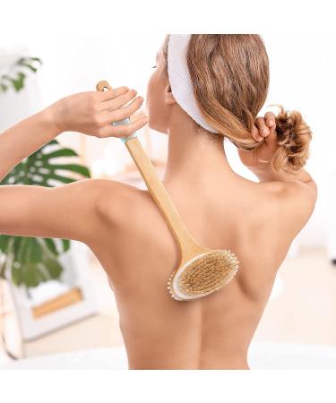 AmazerBath Long Handle Shower Brush - Dual-Sided Exfoliating Back Scrubber with Soft and Stiff Bristles - Buy Online on GoSupps.com