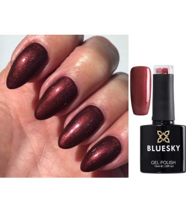 Bluesky Nail Gel Polish Brown Burgundy Shimmer A09 UV LED Soak Off 10ml