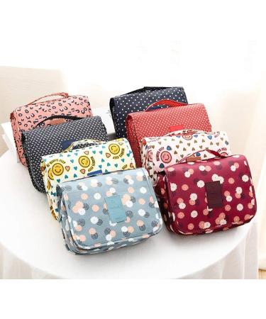 Sechunk Waterproof Travel Hanging Toiletry Bag | Multifunctional Pink Stripe Cosmetic & Makeup Bag for Women - Buy Online on GoSupps.com