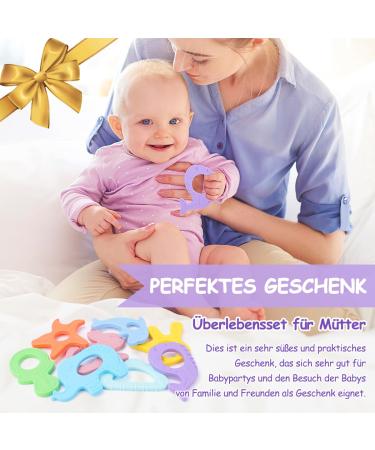Beboan Baby Cooling Bite Ring - 8 Soft Silicone Teething Rings BPA-Free Natural Cooling Toy for Babies 3 Months+ Multicolored - Buy Online on GoSupps.com