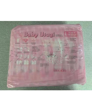 LittleForBig Adult Printed Diaper 10 Pieces - Baby Usagi Pink L - Large 36-48 - Buy Online on GoSupps.com