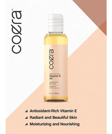 Vitamin E Oil 30,000 IU | 100% Pure Moisturizing Oil for Skin & Face | Non-GMO, Vegetarian | Coera 4 fl oz - Buy Online on GoSupps.com
