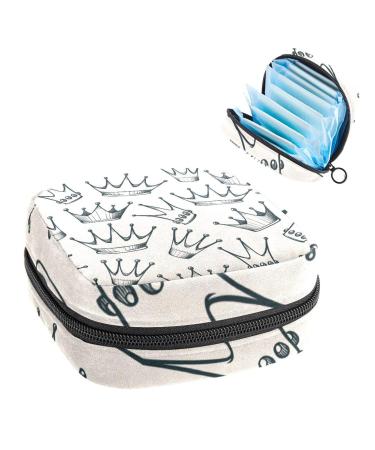 Women's bonds storage pockets Stillpad keeper crown princess beige beigable period kit pocket feminine product bag for women girls color2