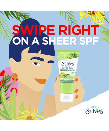 St. Ives Clear Skin Lotion SPF 25 - 3-in-1 Acne Prone Face Moisturizer - Tea Tree & Witch Hazel - 3 Fl Oz - Buy Online on GoSupps.com