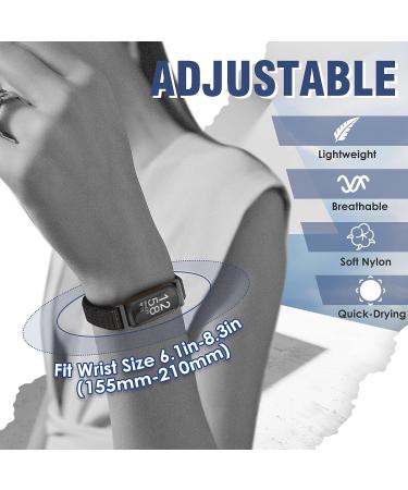 Fitbit Inspire Nylon Sport Loop Bands Set - Dark Black/Navy Green/Iron Grey/Official Black/New Midnight Blue - Soft Breathable Replacement Straps for Women Men Kids - Buy Online on GoSupps.com