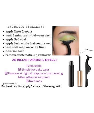 MRS GWEN 3D Magnetic Faux Mink Eyelashes Set with Black Eyeliner & Applicator Tool - Natural & Dramatic Reusable Fake Lashes - No Glue - Shop Internationally - Buy Online on GoSupps.com