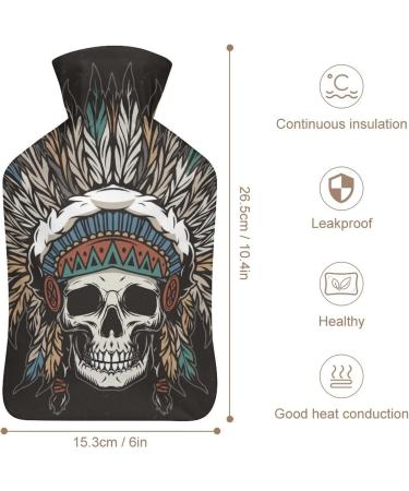 Skeleton Hot Water Bottle with Plush Cover | Hand Warmer for Adults & Kids | 26.5x15.3cm - Buy Online on GoSupps.com