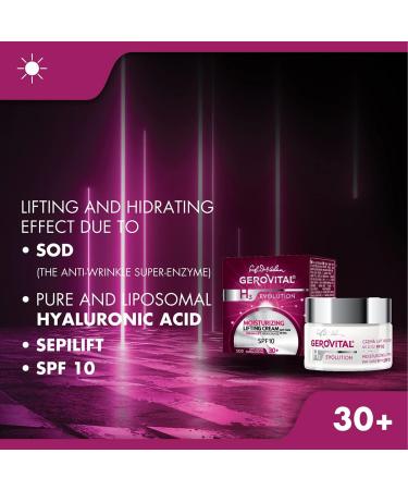 Gerovital H3 Evolution Daytime moisturizing lifting face cream with FP10 for dry dehydrated mature skin 50 ml - Buy Online on GoSupps.com