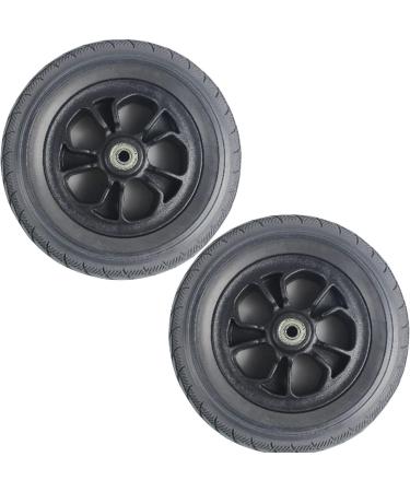 Wheelchair Wheels Wheelchair Front Castor 8-inch Electric Wheelchair Front Wheel Solid Rubber Castor Replacement Non-Pneumatic Black Wheel Accessories