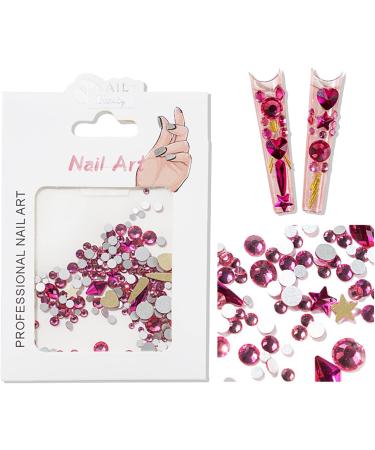 NICENEEDED 4 Bags Multi Shaped AB Nail Art Rhinestones 3D Flat Back Colorful Nail Gems Decorations Large Sparkly Crystal Diamond Nail Accessories for Nail Design Crafting DIY(4 Colors) - Buy Online on GoSupps.com