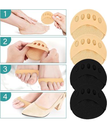2 Pair Honeycomb Forefoot Pads - Metatarsal & Ball of Foot Cushions for Pain Relief | Non-Slip & Reusable | Sweat Prevention | Women Men Unisex | Various Shoe Types - Buy Online on GoSupps.com