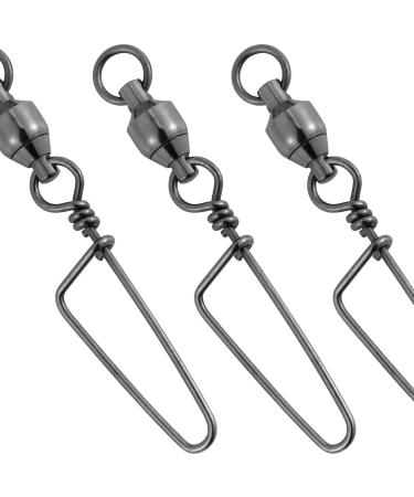 Dr.Fish Fishing Snap Swivels, Ball Bearing Swivels with Stainless Steel Coastlock Snap, Corrosion Resistant Black Nickel Coating, High Strength 26Lb to 503Lb, Saltwater Swivels Fishing Tackle #7-232LB 20