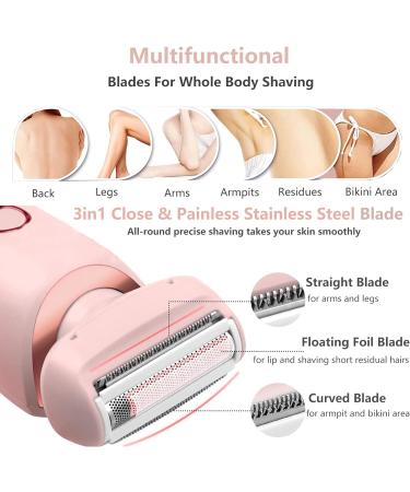 XinBarber 2-in-1 Rechargeable Lady Shaver for Women - Electric Bikini Trimmer & Cordless Wet/Dry Shaver for Arm, Leg, Face, and Pubic Area - Buy Online on GoSupps.com