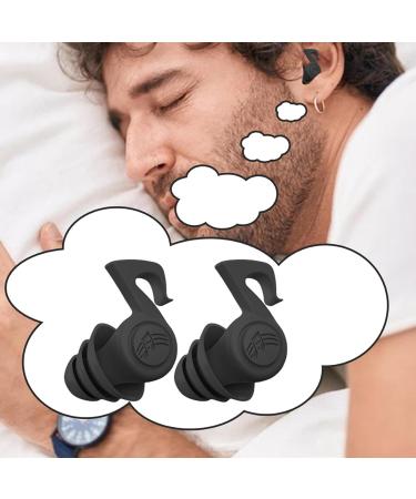 Sleep Ear Plugs | 3-Layer Reusable Silicone Earplugs - Effective Washable Ear Plugs Super Soft High Decibel Ear Plugs for Reading Black 1 count (Pack of 1) - Buy Online on GoSupps.com