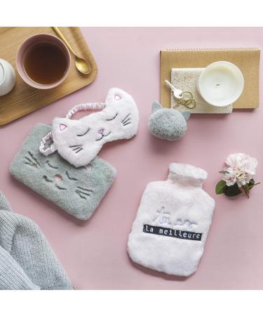 Draeger Paris 1886 Toga Hot Water Bottle - Plush Gray Cat | 100% Polyester Portable & Reusable - Buy Online on GoSupps.com