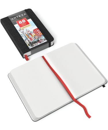 Arteza Small Sketch Book 3.5x5.5 Inches - Pack of 2 | 88-Page Drawing Pad with 118lb Paper, Bookmark Ribbon, Inner Pocket, Elastic Strap | Pocket Sketch Pads for Dry Media - 2 Pack - Buy Online on GoSupps.com