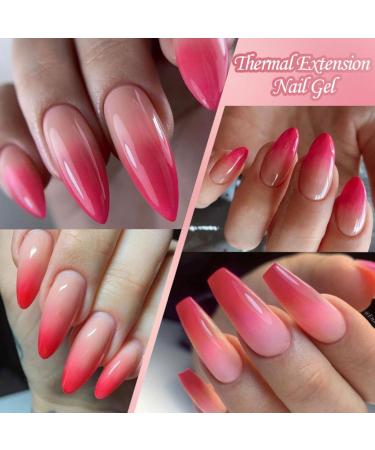Builder Gel for Nails Red Thermal Extension Nail Gel UV/LED Nail Base Solid Building Gel for Nail Extension & Modeling Strengthening Nail Art Decoration - Buy Online on GoSupps.com