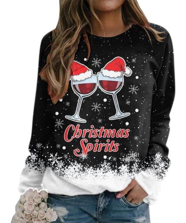 Women's 3D Christmas Sweater - Long Sleeve Plush Shoulder-Free Xmas Sweatshirt - Plus Size XXL - Winter Fashion - Buy Online on GoSupps.com