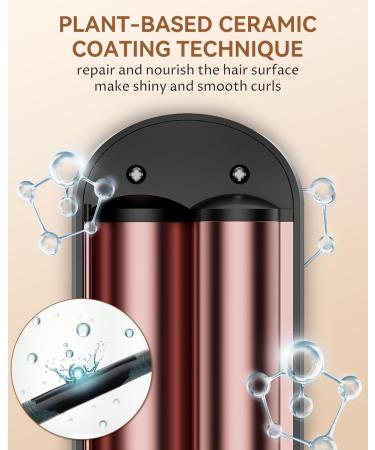 Buy ANWA Double Barrel Hair Waver Crimper Tool - 1 Inch Ceramic Curling Iron for Beach Waves - International Shipping Available - Buy Online on GoSupps.com