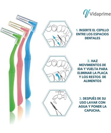 Vidaprime Pack X20 Extra Fine Intermediate Brushes - Soft Interdental Brush for Tartar Removal - Perfect for Interdental Spaces 0.5mm 0.8mm 1mm - Buy Online on GoSupps.com