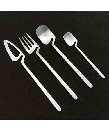 Flatware Sets Matte Rainbow 4Pcs Cutlery Set Dinnerware 304 Stainless Steel Dinner Fork Coffee Spoon Kitchen Knife Set Western Tableware Set (Color : 4Pcs Teaspoon) - Buy Online on GoSupps.com