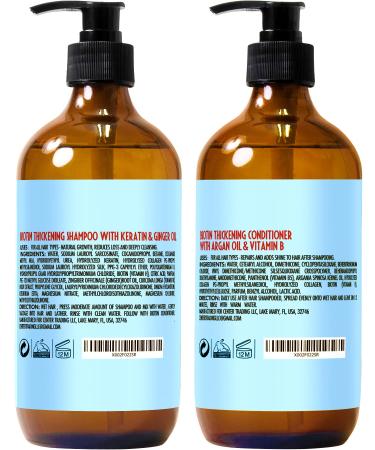 Biotin Shampoo and Conditioner Set with Argan Oil - Promotes Hair Growth and Fights Hair Loss - Sulfate Free Formula - Buy Online on GoSupps.com