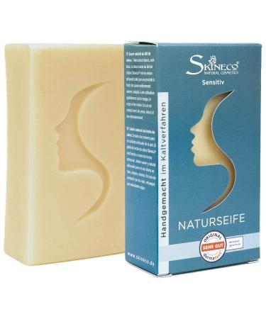 Skineco Natural Soap Sensitive | Sustainable Goat's Milk Soap | Solid Shower Gel | Piece of Soap for Dry Sensitive Skin | Body Soap | Hand Soap |