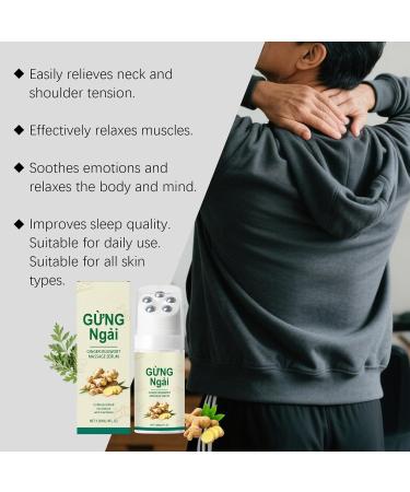 Ginger Mugwort Roller Massage Serum for Neck and Shoulder Relaxation Moisturizing Nourishing Daily Comfort Care 120ml - Buy Online on GoSupps.com