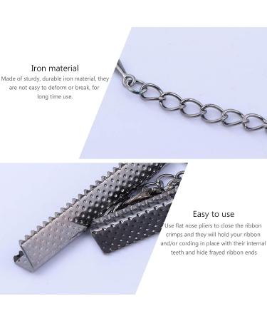 SOIMISS 20pcs 40mm Ribbon Crimps for Jewelry Making - Ribbon Clamps and Cord Ends Kit for Bracelets, Bookmarks - Fasteners and Clasps Included - Buy Online on GoSupps.com