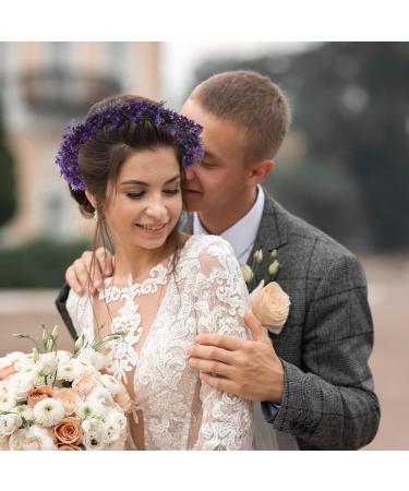 Frcolor Lavender Headband for Girls - Light Blue Floral Wreath & Wedding Garland - Violet Flower Hair Accessory - Buy Online on GoSupps.com