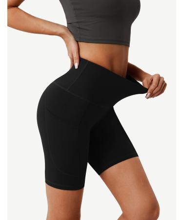 Desol Women's High Waist Cycling Pants with Pockets - Belly Control Sports Shorts for Yoga & Running - Dark Night 20.3cm - Buy Online on GoSupps.com