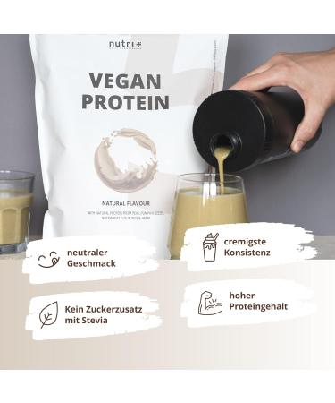 Nutri+ Vegan Protein Powder - 1kg Neutral Blend | No Sucralose No Soy | Rice Pea Hemp Buckwheat & Pumpkin Seeds - Buy Online on GoSupps.com
