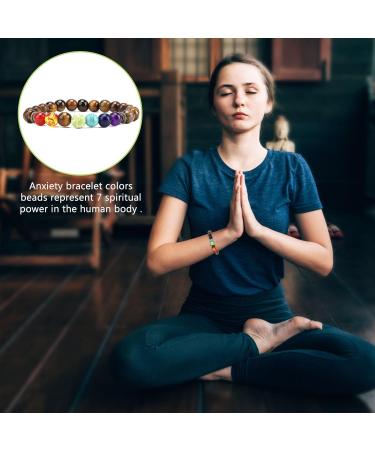 Chakra Bracelets for Women and Men Healing Crystal Natural Lava Stone Gemstones Tourist Souvenir Elastic 8mm Beads Bracelet for Anxiety Relief Yoga and Reiki Bangle Energy Balance Tiger Eye Stone - Buy Online on GoSupps.com