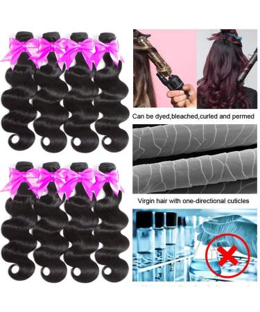 10A Brazilian Virgin Human Hair 4 Bundles Body Wave - 20 18 16 14 Inches - Natural Color - Aelinsi 14-16-18-20 - Buy Online on GoSupps.com