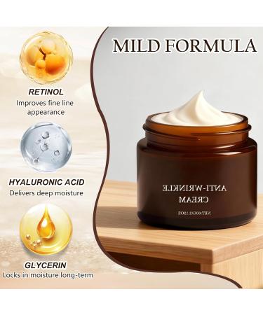 Retinol Anti-Wrinkle Cream Firms and Lifts Skin Improve Fine Lines Restores Elasticity Deep Hydration for All Skin Types (2PCS) - Buy Online on GoSupps.com