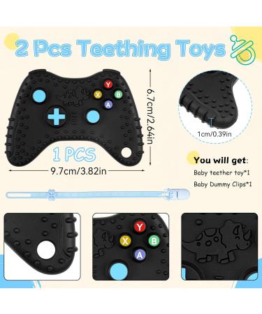 Buy BPA-Free Baby Biting Toys | Silicone Game Controller & Pacifier Chain | Dental Aid for 3+ Months - Black Gamepad Bite Ring - Buy Online on GoSupps.com
