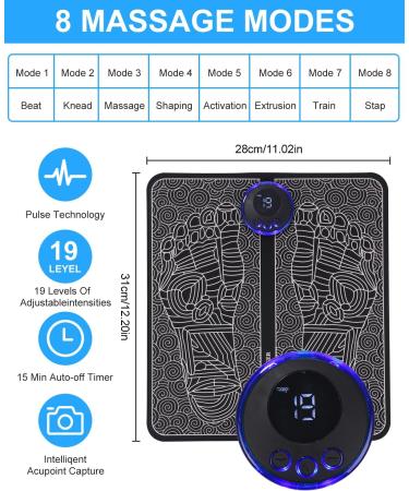 Birshe EMS Foot Massager - Foldable Electrical Device for Improved Blood Circulation | Best Foot Massage at Home - Buy Online on GoSupps.com