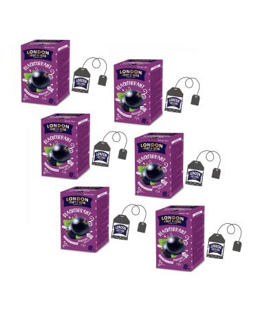 LONDON FRUIT & HERB COMPANY London Fruit | Blackcurrant Infusion | Individual Infusion Sachets - 6 x 20 Filters (240 Gr) | Fruity Herbal Tea Without Caffeine