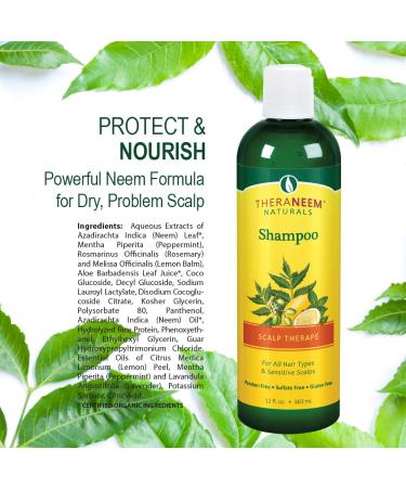 TheraNeem Naturals Scalp Therapy Shampoo 12 fl oz | Organix South - Natural Neem Oil & Nourishing Formula - Buy Online on GoSupps.com