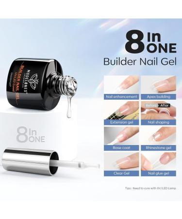 Modelones Builder Nail Gel Kit with Dehydrator & Primer | 3Pcs Acid-Free Gel for Nail Extension & Thickening | LED Cured 10ml - Buy Online on GoSupps.com