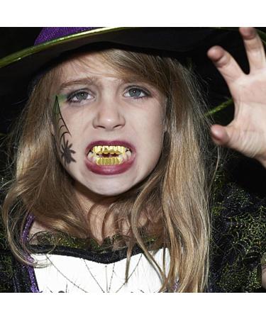 18k Gold Plated Teeth - Shiny 6 Teeth Top and 6 Bottom Set Mouth - Gold Grills for Your Teeth | Rapper Costume Teeth Accessories for Men and Women A: Golden fangs - Buy Online on GoSupps.com